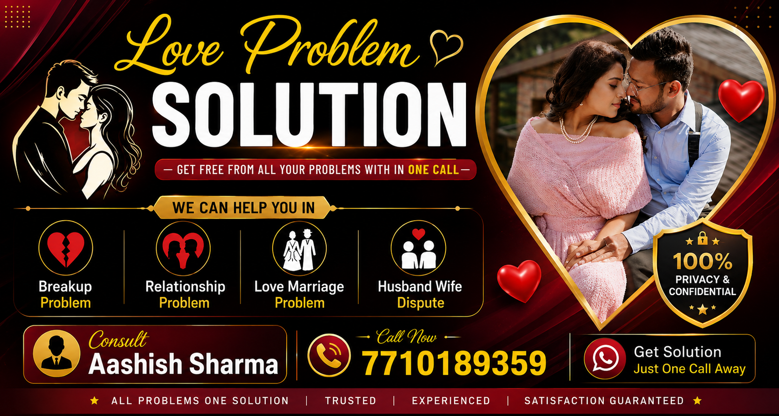 Love problem solution banner